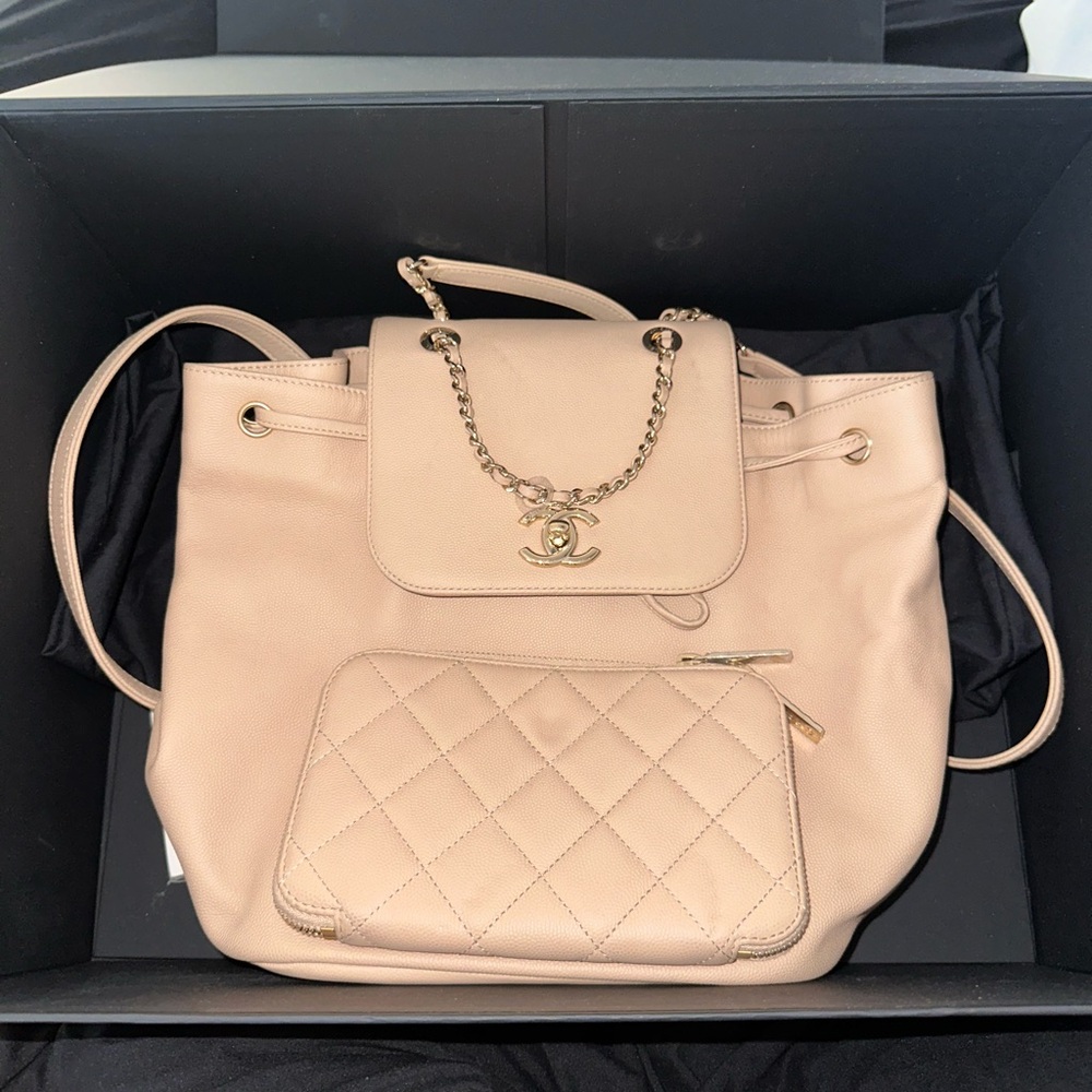 Chanel Affinity Backpack - light tan/beige